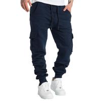 Vyriškos laisvalaikio cargo kelnės su raišteliu pavasariui ir rudeniui S-2XL Raišteliu reguliuojamas juosmuo Joggeriai Žygio taktinės kelnės vyrams su kišenėmis M tamsiai mėlyna spalva