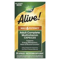Nature's Way, Alive! Max6 Potency multivitamin, iron-free, 90 capsules