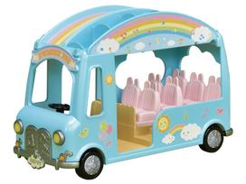 „Sylvanian Families“ vaikų darželis, transporto priemonių darželis „ST Mark“ sertifikatas, skirtas 3 metų ir vyresniems, žaislinis lėlių namelis „Sylvanian Families“ EPOCH [Vaivorykštės autobusas] S-62 blue