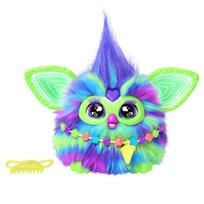 Hasbro Furby Aurora šviečiantis tamsoje, balsu valdomas interaktyvus žaislas berniukams ir mergaitėms nuo 6 metų, su 15 mados aksesuarų, animatroninis, motorizuotas blue