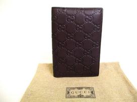 Autentiški GUCCI Guccishima GG odiniai tamsiai rudi paso laikikliai #a214 Refurbished