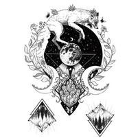 Dalmore užrašas chna tatuiruotė tatuiruotės lipdukas, AE 40, 2 vnt. black