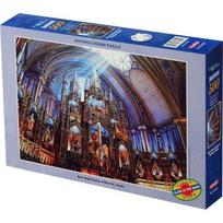 Montreal, Canada Notre Dame Cathedral luminous effect jigsaw puzzle TMX-50-059, mixed colors, 500 pieces Jigsaw Puzzle, Childrens Games gray