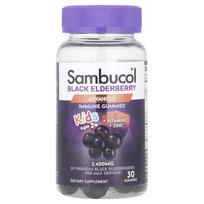 Sambucol, children's black elderberry gummies + vitamin C + zinc, ages 2 and up, 30 gummies