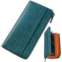 Long Coin Large 20 Bills Will Not Easy to Italian Made by Top Leather Genuine YKK Zipper [Fabrizio] Wallet, Men's, Women's, Wallet, L-shaped Zipper,