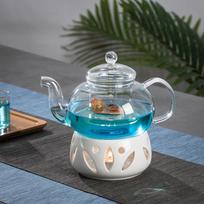 Shangqi Ceramic Candle Teapot Warmer Set gray