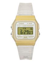 Casio Digital Transparent Resin Strap Quartz F-91WS-7A2 Unisex Watch balta