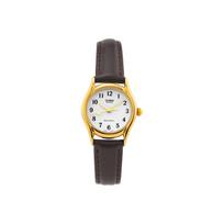 CASIO Women's Standard Series White Watch LTP-1094Q-7B4 LTP-1094Q-7B4 White Dial Brown Strap white