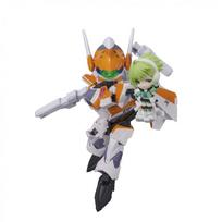 MAŽA SESIJA Macross Delta VF-31E Siegfried (Chuck Mustang mašina) su Reina Prowler Apie. 100mm PVC ir ABS Dažyta Judinama Figūrėlė gray