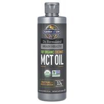 Gyvybės sodas, dr. Mercola Smegenų sveikatos produktai, 100% ekologiškas kokosų MCT aliejus, be skonio, 13 g, 16 fl oz (473 ml) gray