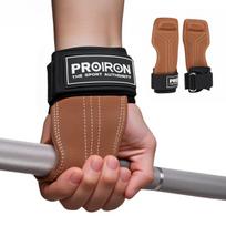 PROIRON Jėgos Griebimo Riešo Tvarstis Pirštinė Atrama Treniruočių Įranga 2 vnt. unisex L ruda