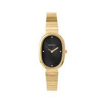 Breda Jane Women's Oval Watch with Midnight Black Mother of Pearl Dial and Gold-Plated Stainless Steel Bracelet 1741d juoda