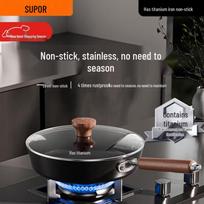 Supor Titanium Iron Non-stick Cast Iron Frying Pan gray