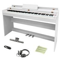 Longeye Elektroninis 88 klavišų veiksmų pianinas jautrus prisilietimui 3 apsauga nuo dulkių atlenkiamas medinis naudoja dvi ausines MIDI terminalas 380 DREAM garsas 15W galingas japoniška versija balta