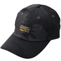 AVIREX Military Tag 6 Panel Cap Baseball Cap Men Low Cap Free Size Black Camo glt-av005 juoda