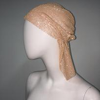 Crystal Rhinestone Bandana Vintage Fishnet Headscarf Trendy Aurora Borealis Hair Band  Streetwear Nude Rhinestone white
