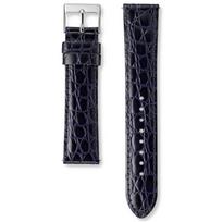 SEIKO Genuine Leather Watch Strap, Thin Glazed Crocodile-Embossed Cowhide, Smart Change, 18mm, Navy, Men's black