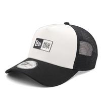 New Era 9FORTY A-Frame Trucker Mesh Cap Box Logo Optic White/Black - breathable snapback, unisex, size FREE approx. 56.8-60.6cm, 940AFTR TPU BOX white
