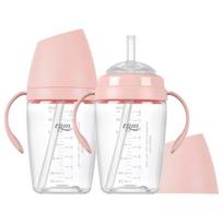 TGM Tritan rice straw cup 240ml, coral pink, 2 pcs. white
