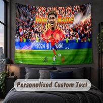 Custom Name Text Tapestry,Lamine Yamal Decorative Wall Hanging, Background Tapestry For Home Bedroom 150cmx200cm green