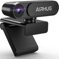 AIRHUG Žiniatinklio kamera 2K Be mikrofono HD Žiniatinklio kamera 5 megapikseliai 30 kadrų per sekundę Plataus kampo Automatinis šviesos koregavimas „Plug and Play“ Kamera Su privatumo dangteliu juoda