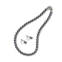 warranty Pearl necklace and earrings set Pearl Made in Japan Natural shell pearl 8mm beads production 10 sizes Choice of cases White Gray Black with