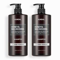 Kundal Nature Shampoo Set of 2 Baby Powder 1058ml, Korean cosmetics with good fragrance gray