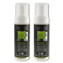 Logona Bio Ginkgo & Caffeine Men's Shaving Foam, 150ml, 2 pieces white