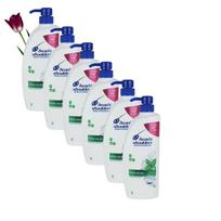 Head & Shoulders Cool Menthol Shampoo 850ml 6pcs Oil Refreshing white