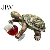 Realistic Resin Turtle Art Wine Drinking Figurine, Planter Hanger Statue, Plant Weather Resistant Yard Decor Pot Ornament for Flowerpot Edge A beige
