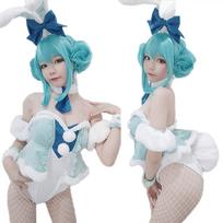 Vocaloid Hatsune Miku Kiškio Mergaitės Kostiumas Triušis su Peruku [milky time] Moteriškas gray