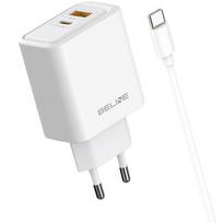Charger 45W USB-A/USB-C cable GaN PD white