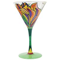Coyote Paradise Tulip Hand-Painted Martini Glass