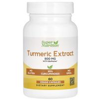 Super Nutrition, Turmeric Extract, with BioPerine, 800 mg, 60 Veggie Capsules