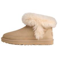 UGG Classic Novelty Cow Split Leather Thermal Fleece Lined, Comfortable Slip on Snow Boots Women's Brown 1173832-SNDCS 38 beige