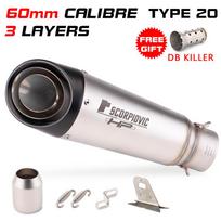 51MM 60MM Išmetimo Moto Vamzdis Motociklo Išmetimo Duslintuvas Su DB žudiku pcx 125 c650gt tmx530 cb500 z400 r3 mt07 cbr650 C22 C23 TYPE-20 60MM