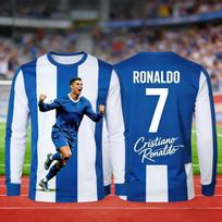 2026 Ronaldo #7 Gerbėjų Edition Futbolo Marškinėliai Suaugusiems ir Vaikams Kvėpuojantis ir Patogus Futbolo Treniruočių Marškinėliai Vasarai 4XL blue