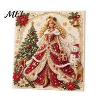 Artistic DIY Bead Painting Fashion Doll Faux Pearl Art Kit, Christmas Decorative Ornament Making 3D Textured Craft Kit for Adults, Festive Wall Decor A beige