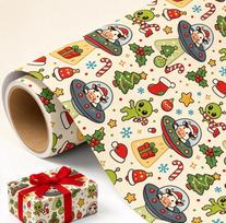 Christmas Self-Adhesive Pearl Film Wrapping Paper, Festive Gift Box Decorative Wrap, Holiday Present Packaging Paper 45x300cm