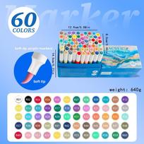 Spalvoti nagų dailės rašikliai Rinkinys 3D meno žymekliai Vaikams Greitai džiūstantys Ilgai išliekantys nagų lakas rašikliai Rinkiniui 60 Colors