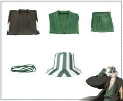 Urahara Kisuke Cospaly Anime Bleach Cosplay Costume Aldult Grey Kimono Pants Hat Outfits Halloween Carnival Party Costume L black