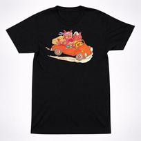 Richard Scarry Pig Family Car Shirt Kids Book Cartoon Animals Driving Tee 3XL red