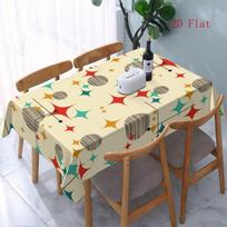 2D Flat 1pc-rectangular Printed Tablecloth, Medieval Modern Atomic Retro Style Rectangular Tablecloth, Suitable for Kitchen, Dining Room, Party, Patio 54*72inch(137cm*183cm） gray