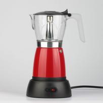 300ml/5 Cups 450W Electric Aluminum Moka Pot Plug-in Coffee Pot Detachable Kitchen Stove Coffee Maker Coffee Tools skaidri raudona spalva