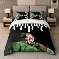 3Pcs Bed Set,Billie Eilish 1 Duvet Cover and 2 Pillowcases, Printed Bedding Decor For Guest Room 135cmx200cm white