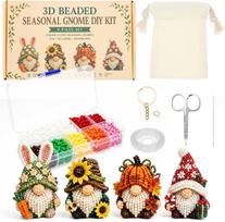 3D pearls dwarf puzzle set for adult 4pack creative pearls do-it-yourself art crafts set with complete instructions and colorful accessories relaxing h-01 beige