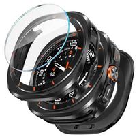 Metal Armor Case For Samsung Galaxy Watch Ultra 2 47mm HD Glass Drop Resistant Protector Cover For Galaxy Watch Ultra 2025 47mm 7 Black Orange Galaxy Watch gray
