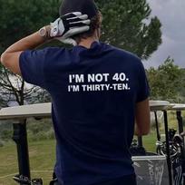 I'm Not 40 I'm Thirty-Ten Funny T Shirt Men Crew Neck Short Sleeve Graphic Tee Streetwear 40 Birthday Loose Cotton Tops XL black