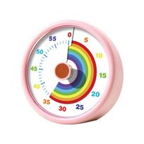 60 Minutes Visual Timer Ultra Silent Kitchen Timer Multifunctional Countdown Alarm Clock  Indoor Round-Pink