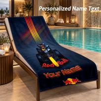 Custom Text Red Bull Racing Print Beach Towel Large Towel For Home Bathroom Beach 80cmx160cm(31x63inch)